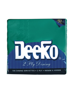 Deeko Dinner Napkin 2 Ply Bottle Green (1200)