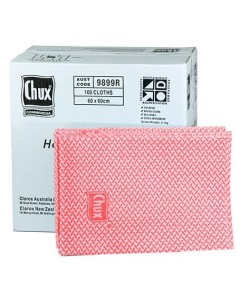 Chux® 09899R Superwipes® Heavy Duty Cloth 60cm x 60cm – Red – Box 100