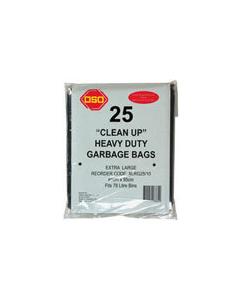 OSO XLRG2510 Garbage Bags 78L Black Heavy Duty (250)