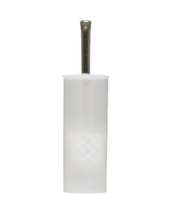 Toilet Brush/Tidy Set - Enclosed Round White/Stainless Steel