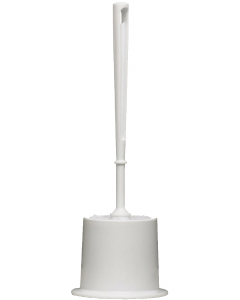 Toilet Brush/Tidy Set - Round Plastic White