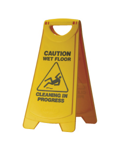 Oates IW-101 Safety Sign - Wet Floor A Frame Plastic Yellow