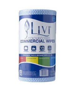 Livi® 6004 Commercial Wipes Roll 30cm x 45m - Blue