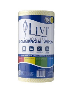 Livi® 6005 Commercial Wipes Roll 30cm x 45m - Yellow