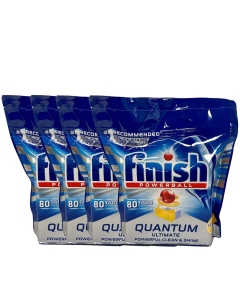 Finish® 3078104 Powerball Quantum Dishwasher Tablets Lemon Sparkle - 4 packs x 80 tabs